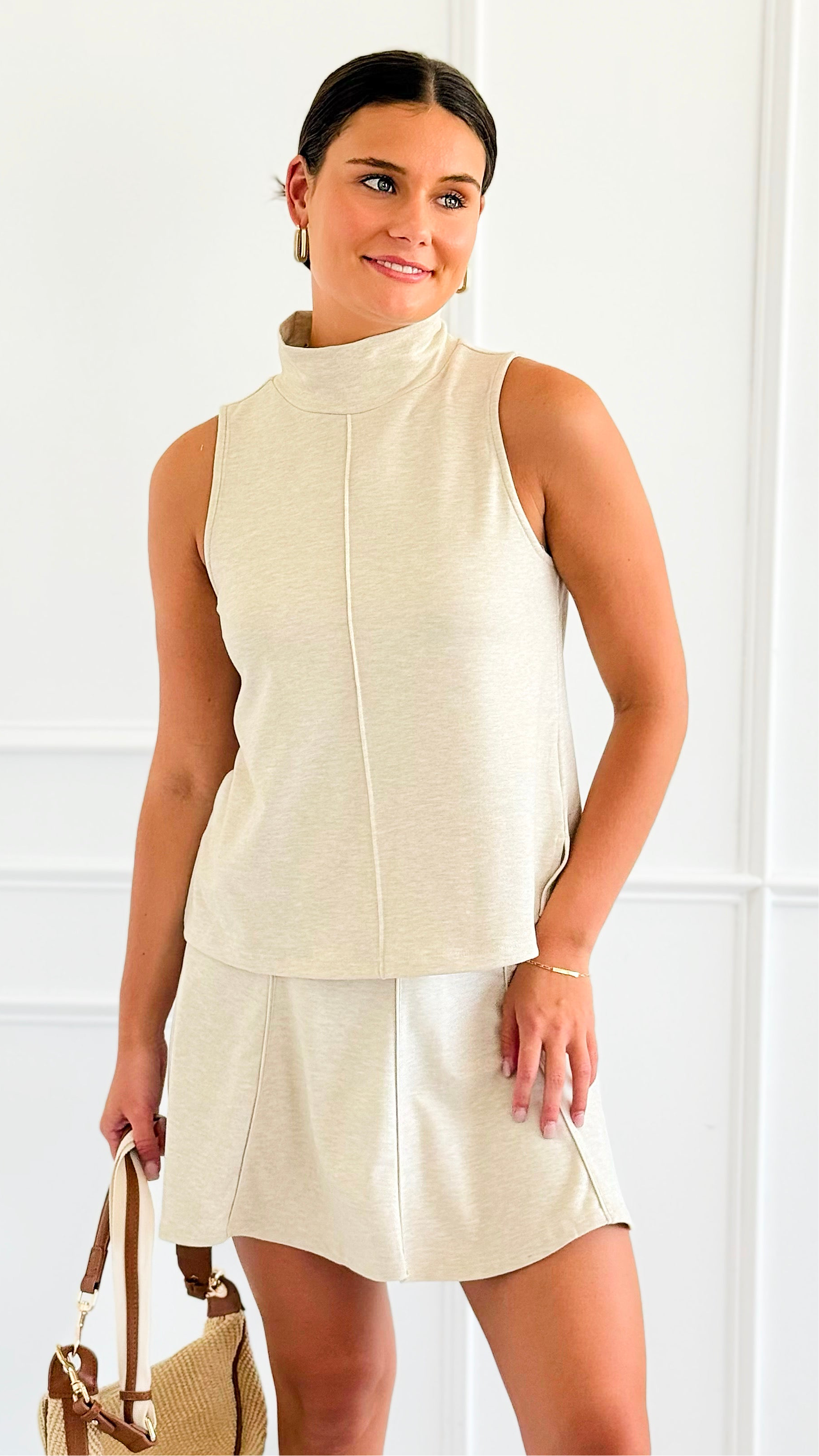 City Muse Pintuck Set- Oat-210 Loungewear/Sets-Doe and Rae-Coastal Bloom Boutique, find the trendiest versions of the popular styles and looks Located in Indialantic, FL