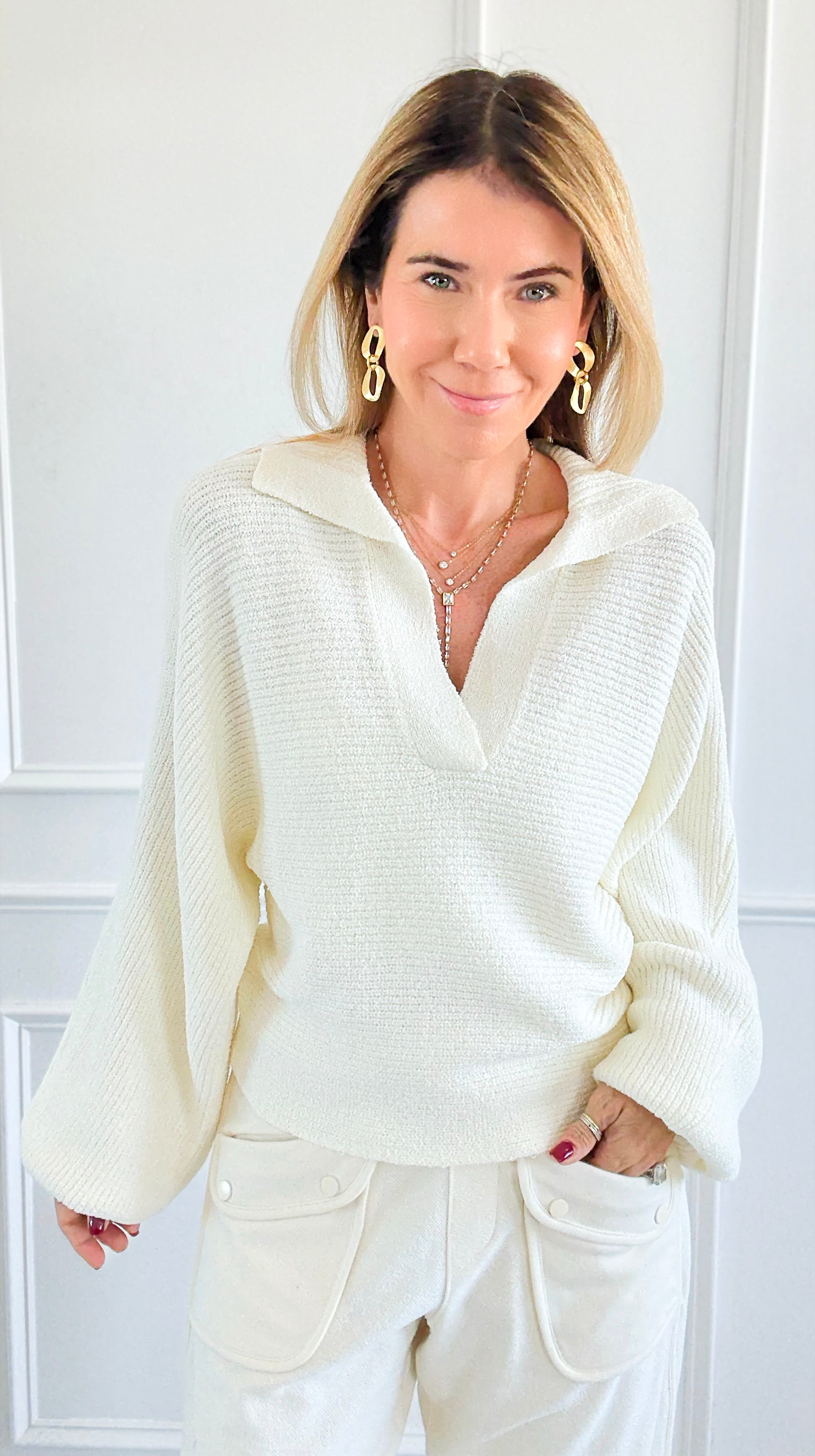 Cloud Nine Knit Sweater - Cream-140 Sweaters-Promesa-Coastal Bloom Boutique, find the trendiest versions of the popular styles and looks Located in Indialantic, FL