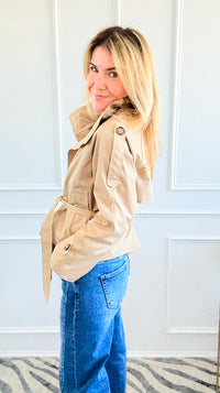 Chic Belted Double Breasted Jacket