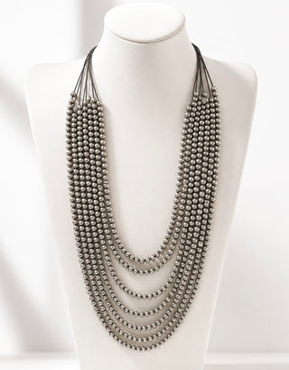 Cascading Strand Beaded Necklace