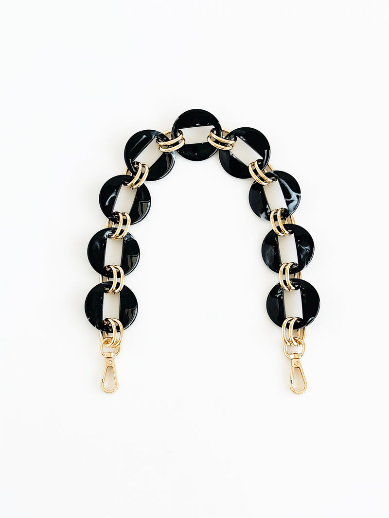 Marbled Accent Handle Strap - Black-240 Bags-Darling-Coastal Bloom Boutique, find the trendiest versions of the popular styles and looks Located in Indialantic, FL