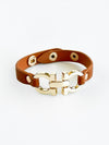 Leather Horsebit Bracelet - Camel-230 Jewelry-Chasing Bandits-Coastal Bloom Boutique, find the trendiest versions of the popular styles and looks Located in Indialantic, FL