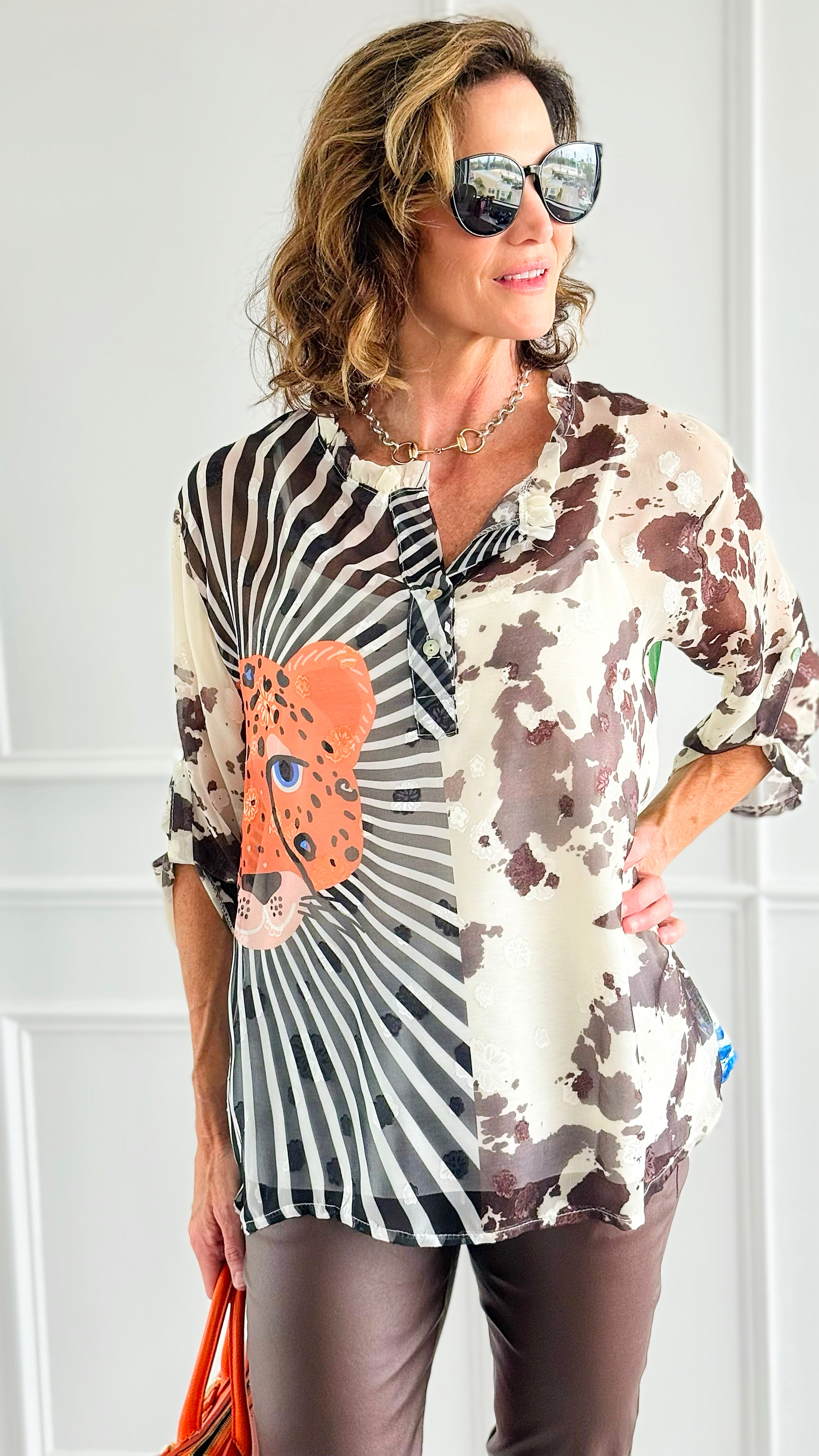 Jungle Muse Sheer Italian Top-110 short Sleeve Top-SUNNY HOLIDAYS-Coastal Bloom Boutique, find the trendiest versions of the popular styles and looks Located in Indialantic, FL
