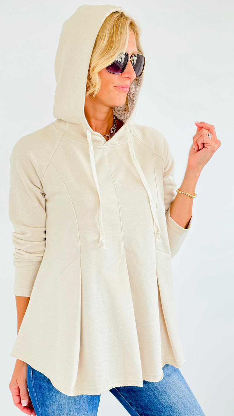 Hooded Raglan Sleeves Sweatshirt-130 Long Sleeve Tops-oddi-Coastal Bloom Boutique, find the trendiest versions of the popular styles and looks Located in Indialantic, FL