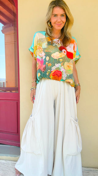 Moon Big Pocket Italian Pants - Creme