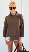 Italian Kaleidoscope Scuba Jacket - Brown-160 Jackets-Italianissimo-Coastal Bloom Boutique, find the trendiest versions of the popular styles and looks Located in Indialantic, FL