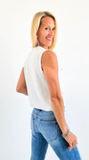 Golden Hour Textured Vest - White-150 Cardigans/Layers-Blu Pepper-Coastal Bloom Boutique, find the trendiest versions of the popular styles and looks Located in Indialantic, FL