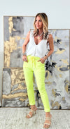 Love Endures Italian Jogger - Neon Yellow-180 Joggers-Germany-Coastal Bloom Boutique, find the trendiest versions of the popular styles and looks Located in Indialantic, FL