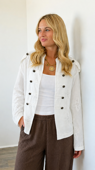 Embroidered Elevated Commanding Italian Jacket