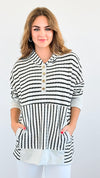 Striped Knit Pullover-140 Sweaters-Heimish-Coastal Bloom Boutique, find the trendiest versions of the popular styles and looks Located in Indialantic, FL