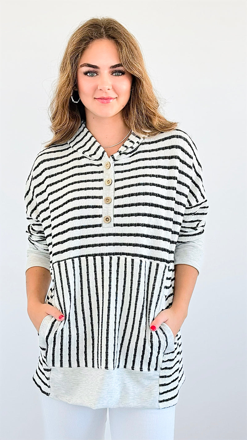 Striped Knit Pullover-140 Sweaters-Heimish-Coastal Bloom Boutique, find the trendiest versions of the popular styles and looks Located in Indialantic, FL