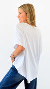 Paris Embroidery Italian Graphic tee-110 short Sleeve Top-Italianissimo-Coastal Bloom Boutique, find the trendiest versions of the popular styles and looks Located in Indialantic, FL
