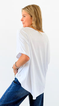 Paris Embroidery Italian Graphic tee-110 short Sleeve Top-Italianissimo-Coastal Bloom Boutique, find the trendiest versions of the popular styles and looks Located in Indialantic, FL