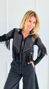 Starstruck Fringe Glam Jacket-160 Jackets-7Mango7-Coastal Bloom Boutique, find the trendiest versions of the popular styles and looks Located in Indialantic, FL