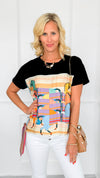 Gallop Parade Italian Top- Black-110 short Sleeve Top-K2-Coastal Bloom Boutique, find the trendiest versions of the popular styles and looks Located in Indialantic, FL