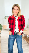 Aspen Après Ski Plaid Cardigan-150 Cardigans/Layers-White Birch-Coastal Bloom Boutique, find the trendiest versions of the popular styles and looks Located in Indialantic, FL