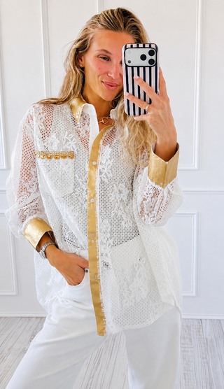 CB Custom - Pearls & Prosecco Italian Blouse