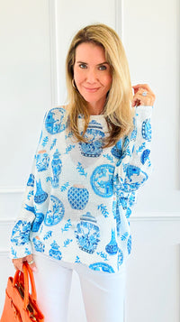 My Vase Collection Italian St Tropez Sweater-140 Sweaters-Italianissimo-Coastal Bloom Boutique, find the trendiest versions of the popular styles and looks Located in Indialantic, FL