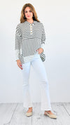 Striped Knit Pullover-140 Sweaters-Heimish-Coastal Bloom Boutique, find the trendiest versions of the popular styles and looks Located in Indialantic, FL