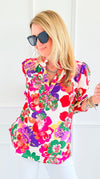 Palette Bloom Long Sleeve Blouse-110 Long Sleeve Tops-JODIFL-Coastal Bloom Boutique, find the trendiest versions of the popular styles and looks Located in Indialantic, FL