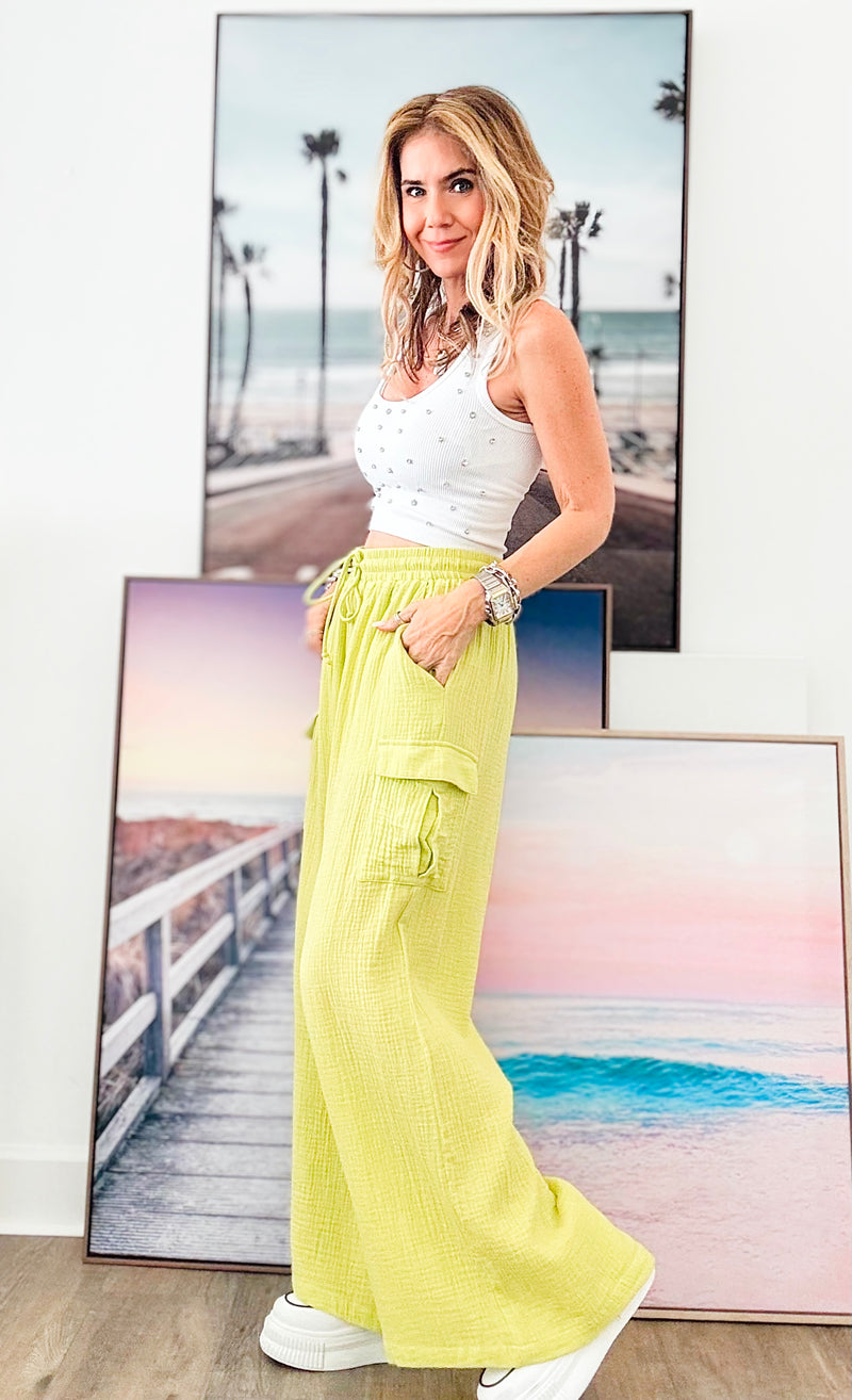 Cargo Wide Pants-170 Bottoms-Easel-Coastal Bloom Boutique, find the trendiest versions of the popular styles and looks Located in Indialantic, FL