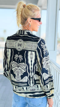 Palm Story Button Down Top