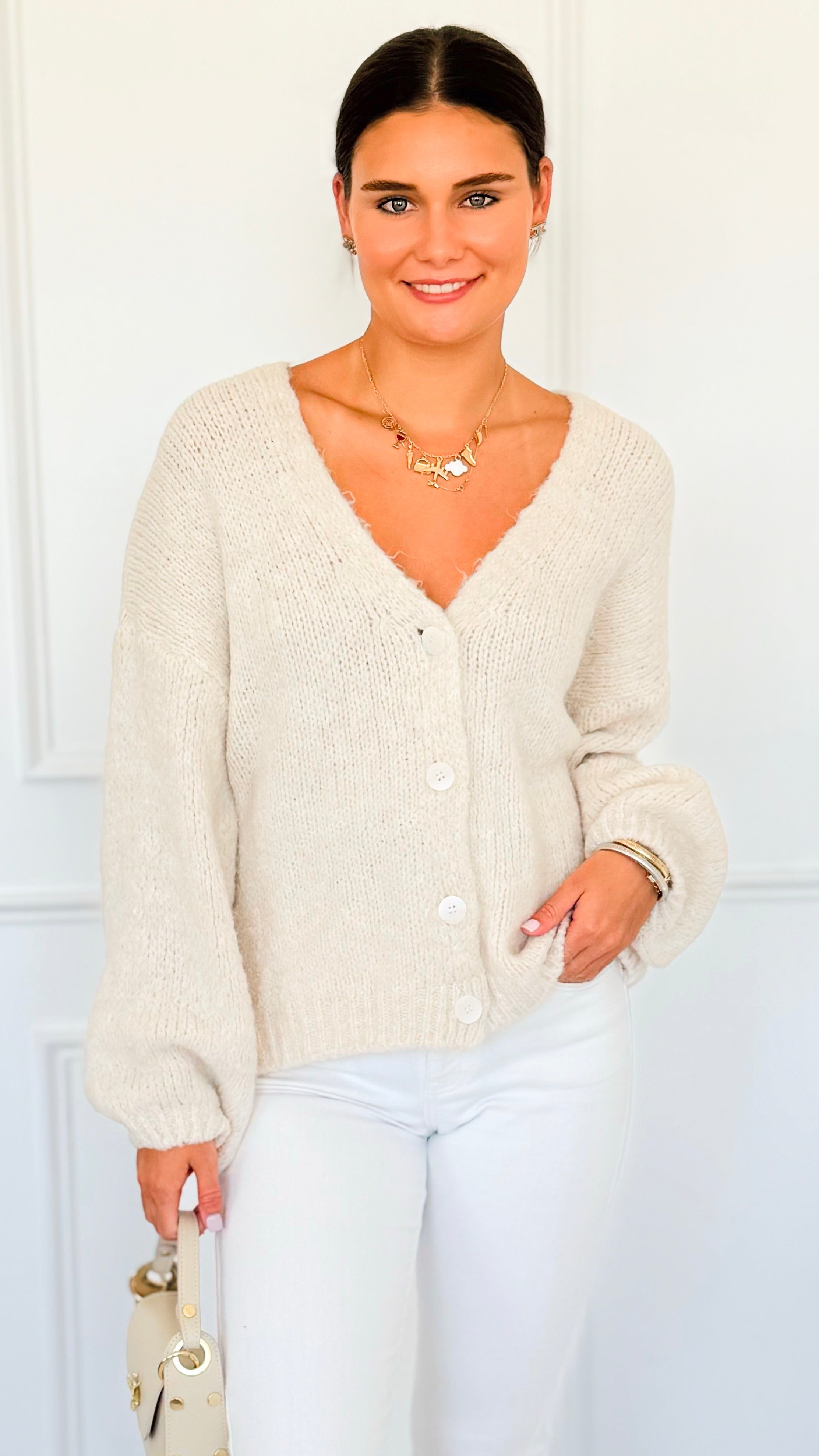 Bisou Knit Italian Cardigan-150 Cardigans/Layers-Italianissimo-Coastal Bloom Boutique, find the trendiest versions of the popular styles and looks Located in Indialantic, FL