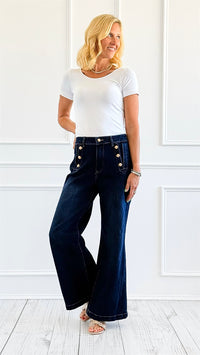 Marine-Style Wide Leg Jeans-170 Bottoms-Q2-Coastal Bloom Boutique, find the trendiest versions of the popular styles and looks Located in Indialantic, FL