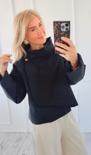 Chic Italian Kaleidoscope Jacket- Black