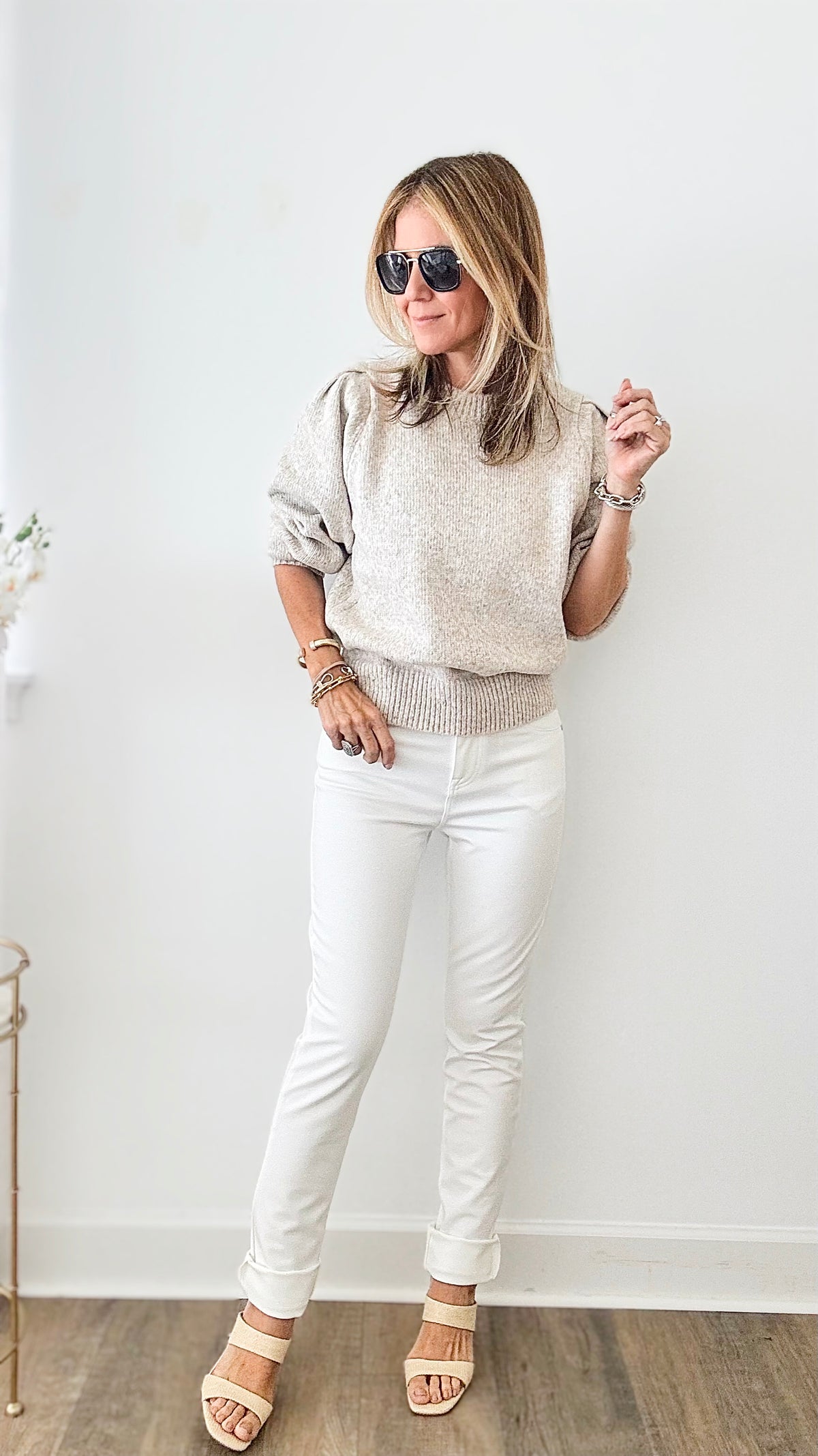 Ultra Stretch Lux Skinny Pants - Off White-170 Bottoms-Tempo-Coastal Bloom Boutique, find the trendiest versions of the popular styles and looks Located in Indialantic, FL