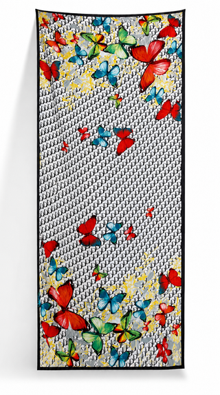 Butterfly Silk Scarf - Black