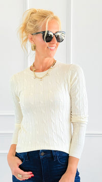 Hailey Knit Pullover Top - Ivory-140 Sweaters-Cielo-Coastal Bloom Boutique, find the trendiest versions of the popular styles and looks Located in Indialantic, FL