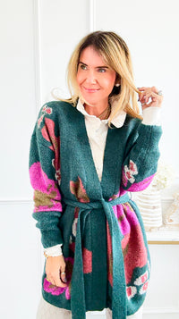 Bold Bloom Knit Cardigan-140 Sweaters-Rousseau-Coastal Bloom Boutique, find the trendiest versions of the popular styles and looks Located in Indialantic, FL