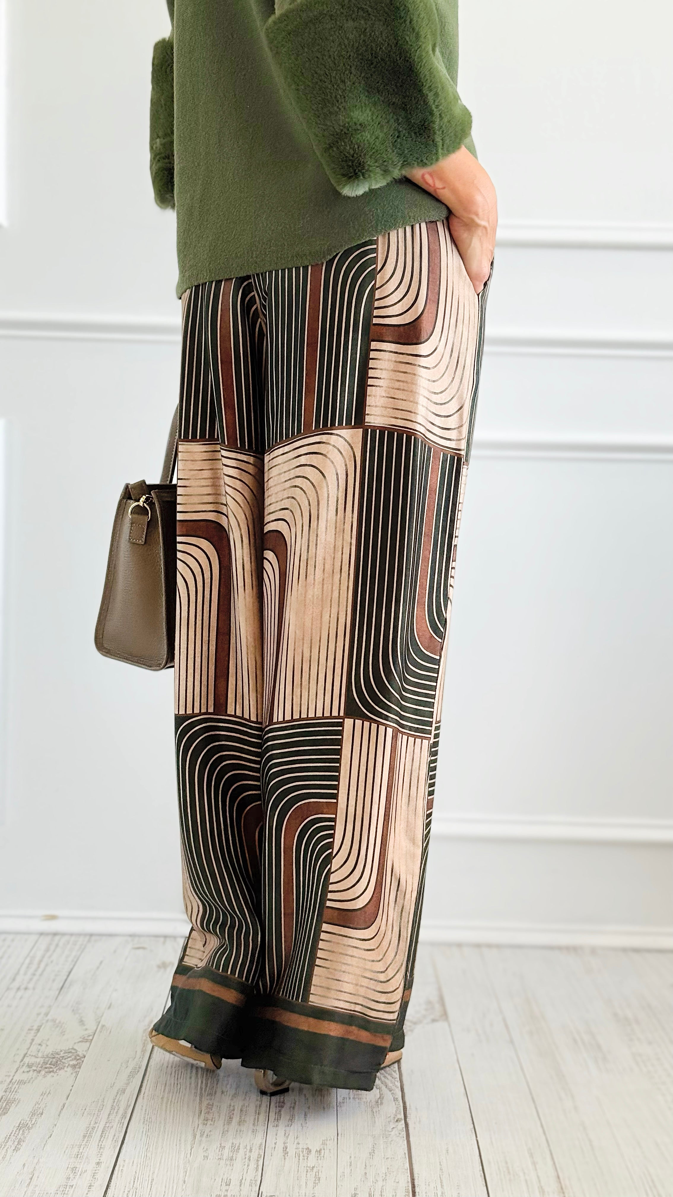 Modern Labyrinth Italian Pant-100 Pants-K2-Coastal Bloom Boutique, find the trendiest versions of the popular styles and looks Located in Indialantic, FL