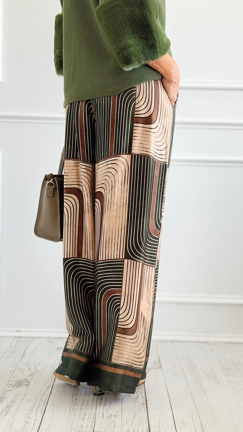 Modern Labyrinth Italian Pant-100 Pants-K2-Coastal Bloom Boutique, find the trendiest versions of the popular styles and looks Located in Indialantic, FL