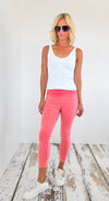 Walk The Walk Cropped Leggings - Peach-170 Bottoms-Chatoyant-Coastal Bloom Boutique, find the trendiest versions of the popular styles and looks Located in Indialantic, FL