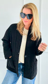 Quilted Ease Button Jacket-160 Jackets-Tempo-Coastal Bloom Boutique, find the trendiest versions of the popular styles and looks Located in Indialantic, FL