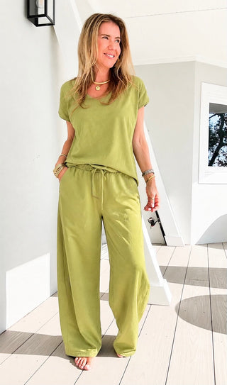 Alys French Terry Italian Pant- Pistachio