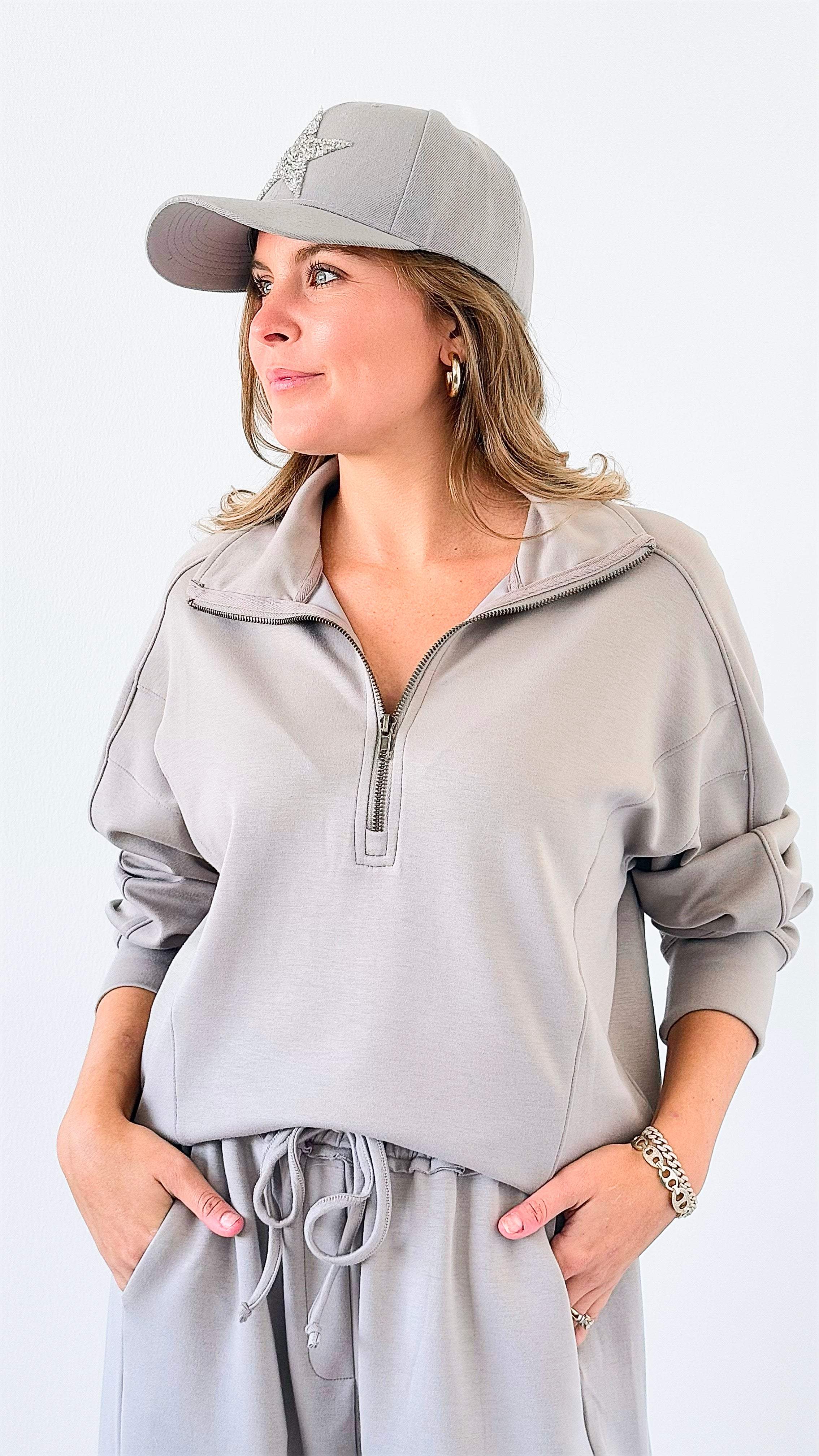 Effortless Everyday Terry Sweatshirt-130 Long Sleeve Tops-White Birch-Coastal Bloom Boutique, find the trendiest versions of the popular styles and looks Located in Indialantic, FL