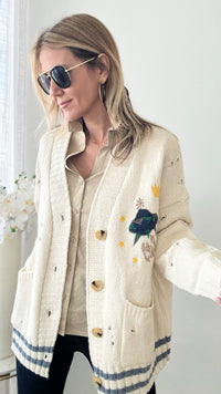 Embroidered Space Ship Queen Chunky Cardigan-150 Cardigan Layers-ROUSSEAU-Coastal Bloom Boutique, find the trendiest versions of the popular styles and looks Located in Indialantic, FL