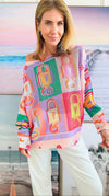 Locked Away Italian St Tropez Sweater - Colorful-140 Sweaters-Italianissimo-Coastal Bloom Boutique, find the trendiest versions of the popular styles and looks Located in Indialantic, FL