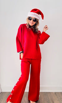 Elmwood Pearl Pant - Scarlet Red-170 Bottoms-Joh Apparel-Coastal Bloom Boutique, find the trendiest versions of the popular styles and looks Located in Indialantic, FL