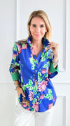 Deep Forest Button Down Top-110 Short Sleeve Tops-707 international Limited-Coastal Bloom Boutique, find the trendiest versions of the popular styles and looks Located in Indialantic, FL