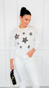 Star Wild Long Sleeve Top- White-110 Long Sleeve Tops-V SKY-Coastal Bloom Boutique, find the trendiest versions of the popular styles and looks Located in Indialantic, FL