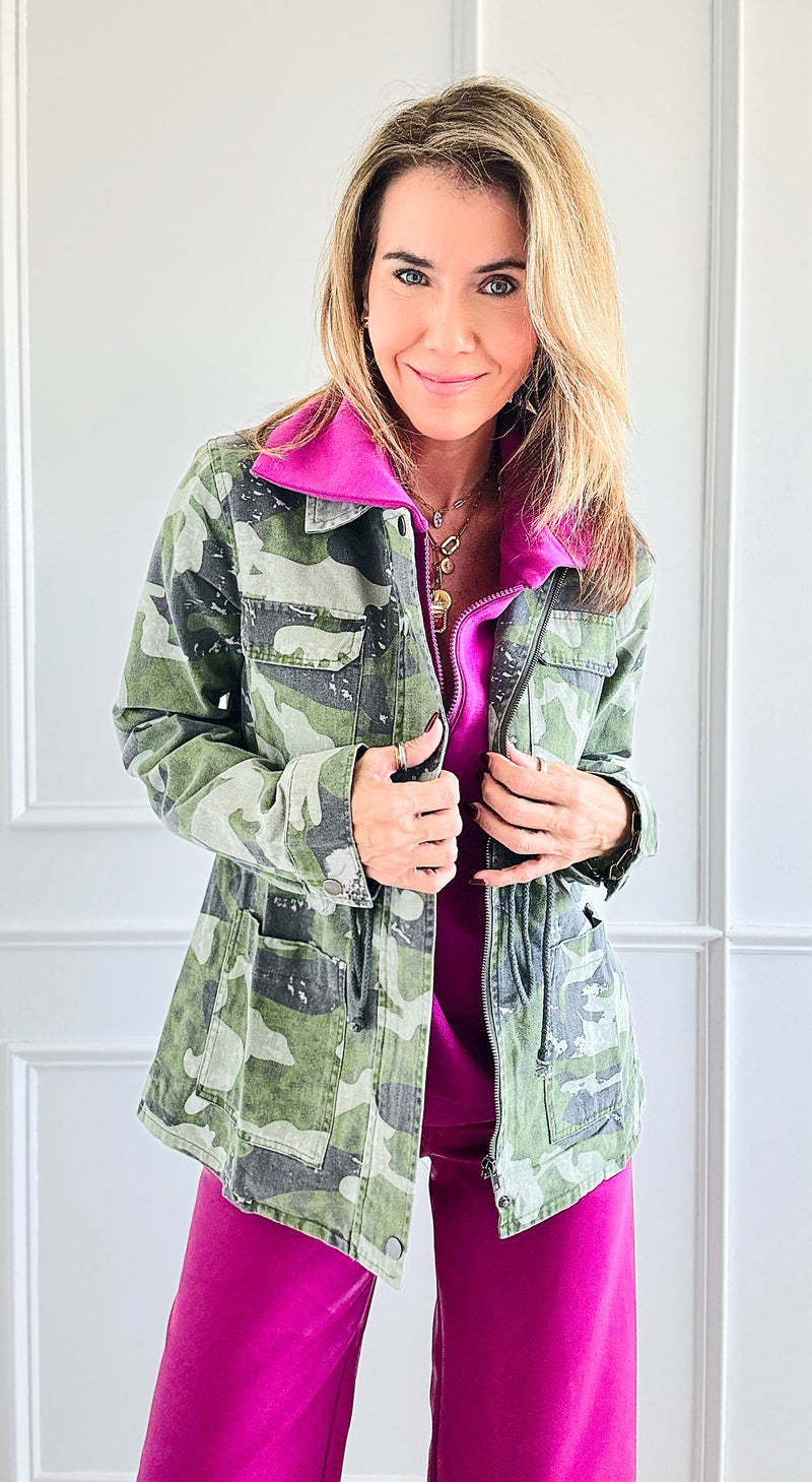 Forest Edge Utility Jacket-160 Jackets-mystree-Coastal Bloom Boutique, find the trendiest versions of the popular styles and looks Located in Indialantic, FL