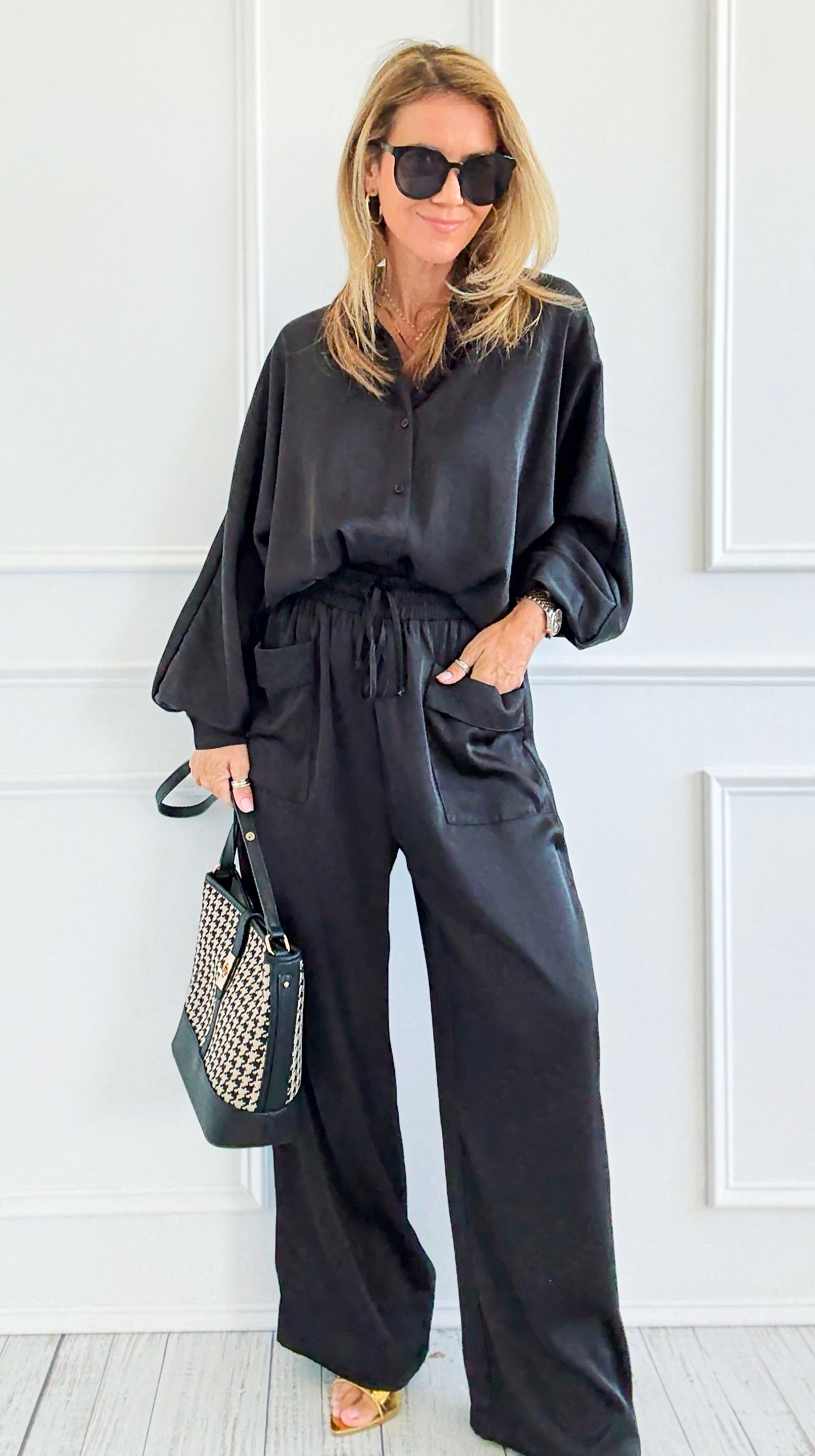 Slow Mornings Set - Black-210 Loungewear/Sets-Jodifl-Coastal Bloom Boutique, find the trendiest versions of the popular styles and looks Located in Indialantic, FL