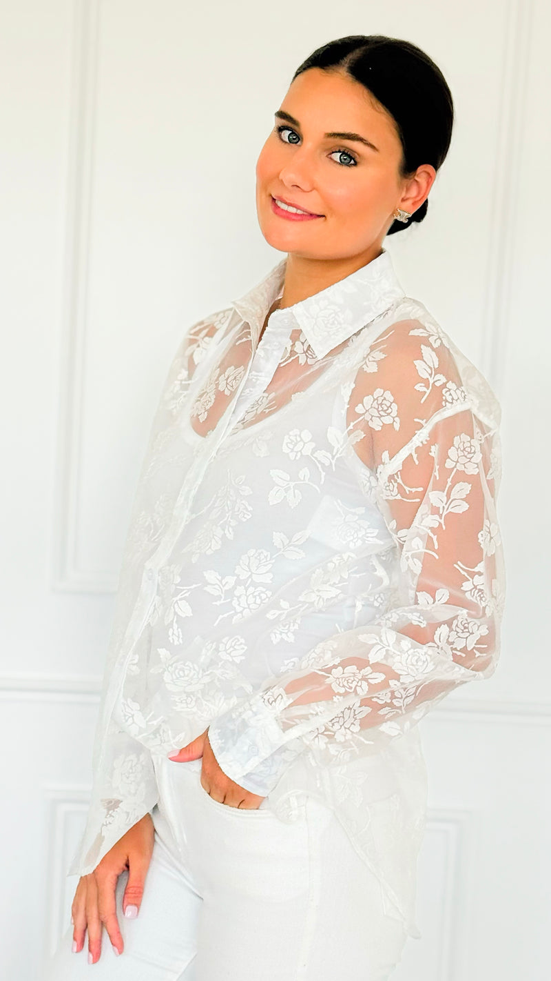 Rose Veil Long Sleeve Top-110 Long Sleeve Tops-sew in love-Coastal Bloom Boutique, find the trendiest versions of the popular styles and looks Located in Indialantic, FL