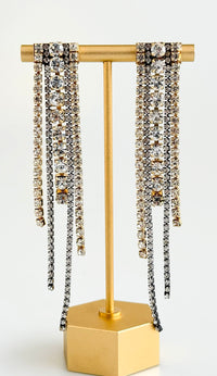Midnight Radiance Drop Earrings- Gold/ Hematite-230 Jewelry-GS JEWELRY-Coastal Bloom Boutique, find the trendiest versions of the popular styles and looks Located in Indialantic, FL