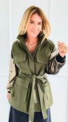 Power & Shine Utility Italian Jacket-160 Jackets-STAR SRL-Coastal Bloom Boutique, find the trendiest versions of the popular styles and looks Located in Indialantic, FL