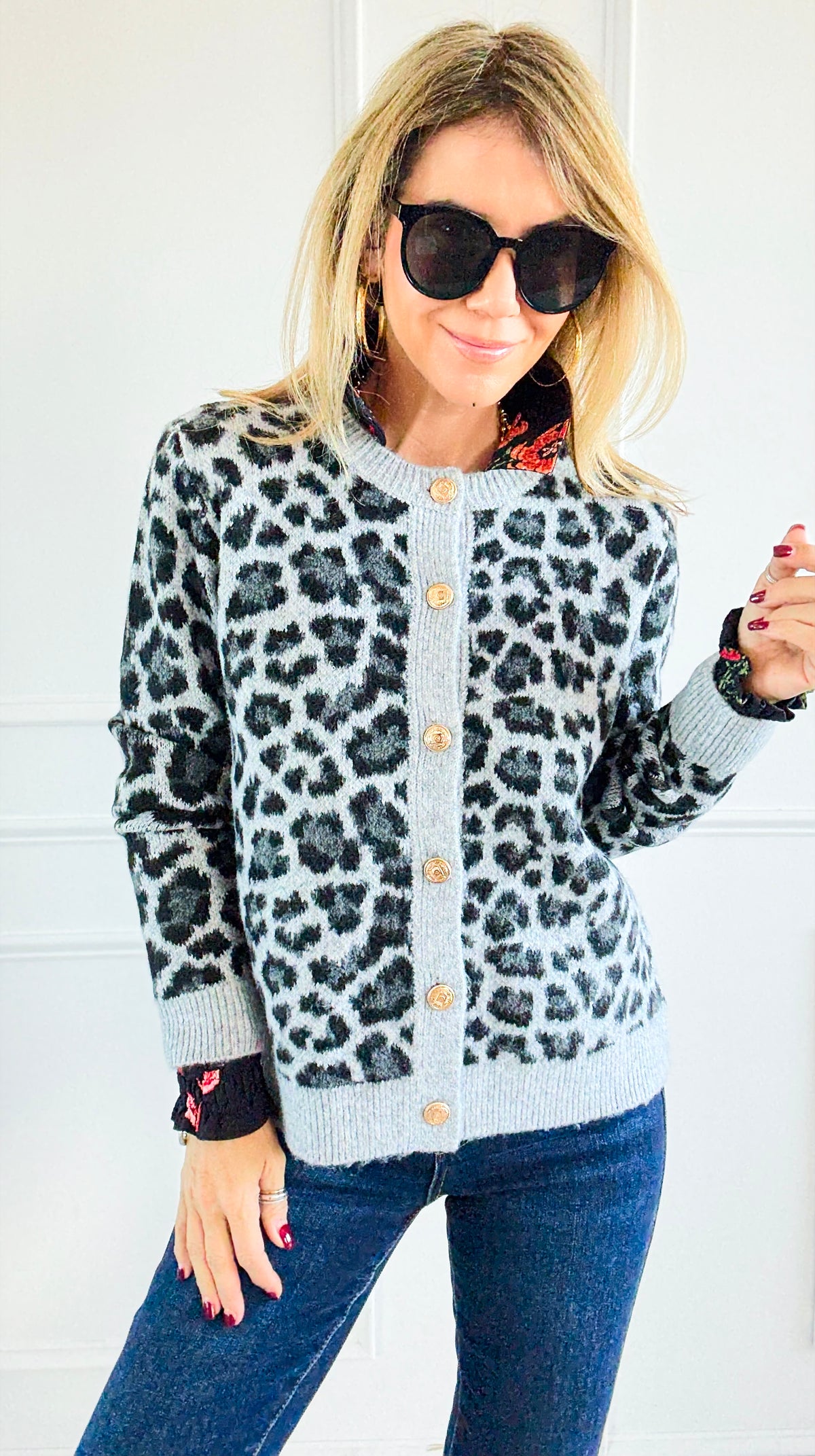 Leopard Luxe Knit Cardigan-150 Cardigans/Layers-Staccato-Coastal Bloom Boutique, find the trendiest versions of the popular styles and looks Located in Indialantic, FL